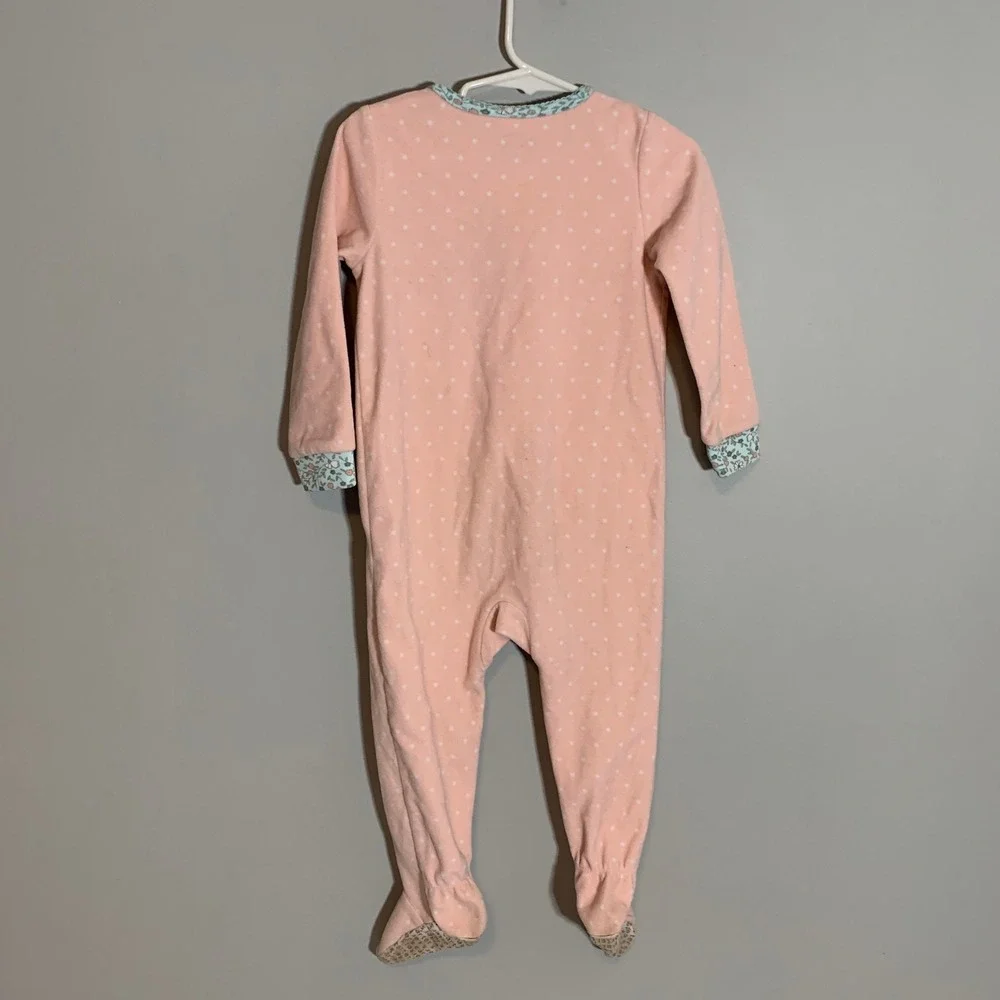 5/$25 Carters Pink Fox Footed‎ Pajamas Sleepers 2T Baby Girl Fleece